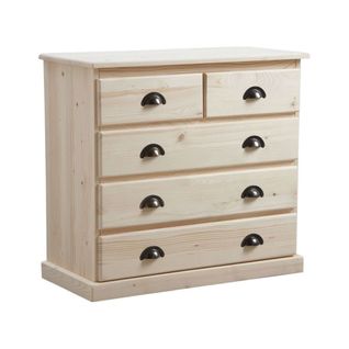 Commode 5 Tiroirs En Bois Brut