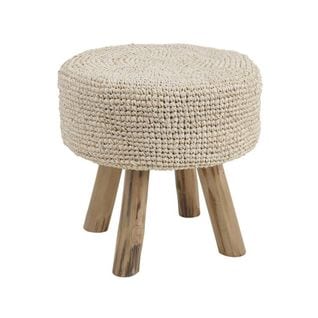 Tabouret Cocooning Jonc Et Bois