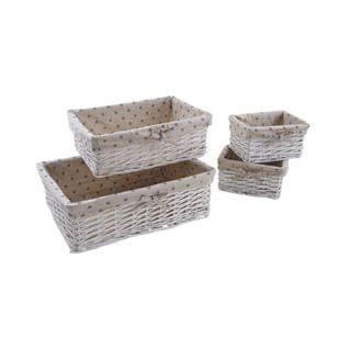 Corbeilles Blanches Rangement Malin (lot De 4)