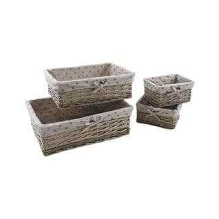 Corbeille Rangement Avec Doublure Tissu (lot De 4)