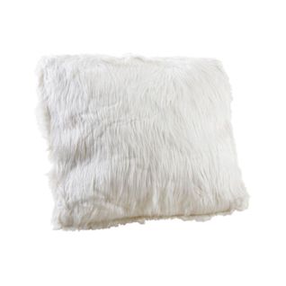 Coussin Imitation Fourrure 45 Cm Blanc