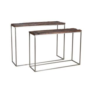 Console En Acier Patiné Et Bois Massif (lot De 2)