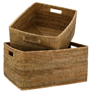 Corbeilles De Rangement En Rotin (lot De 2) Rotin Naturel