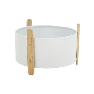 Cache-pot En Métal Laqué Et Bois 17,5 Cm