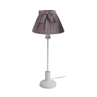 Lampe En Bois Et Coton à Pois Gris