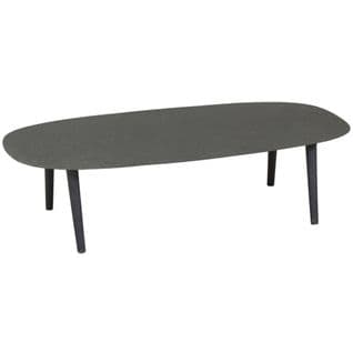 Table Basse Ovale En Métal Texturé Noir