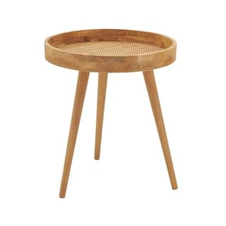 Table En Bois Naturel Et Rotin