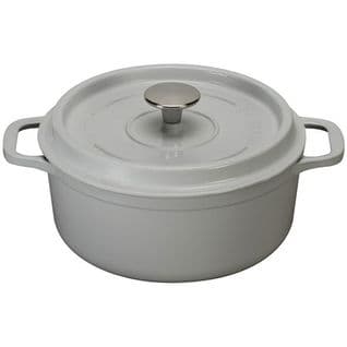 Cocotte Ronde En Fonte Émaillée 24cm Gris - 402242