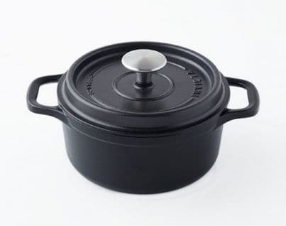 Cocotte Ronde En Fonte Émaillée 26cm Noir Mat - Puv402261