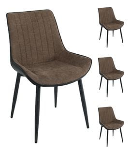 Lot de 4 chaises "ST MORITZ" Taupe/Noir pour le prix de 3