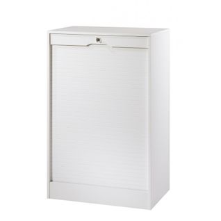 Classeur à Rideau Largeur 70 Cm Hauteur 108 Cm - Coloris: Blanc