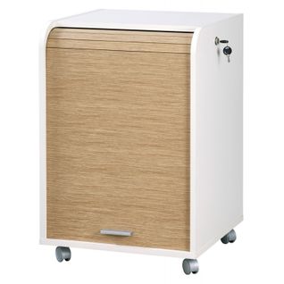 Caisson De Bureau Blanc Bicolore - Coloris: Chêne Naturel