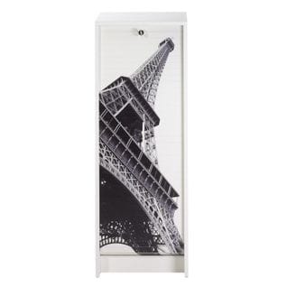Classeur à Rideau Blanc 5 Niches Serrure 37,8 X 103,8 X 38,4 Cm - Coloris: Tour Eiffel 750 751
