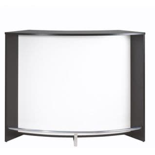 Meuble Bar Comptoir D'accueil Noir 3 Tablettes 134,5 X 104,8 X 55,3 Cm - Coloris: Blanc