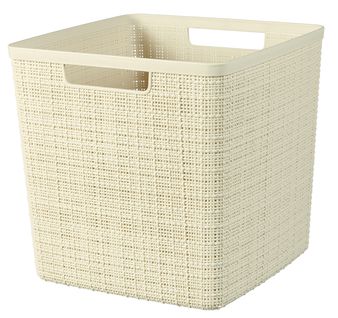 Panier cube 17L JUTE Blanc cassé