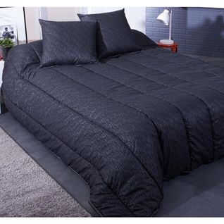 Couette Imprimée Nuit Argentée, Noir/gris Métal, 240x260cm,  550gr/m², 100% Microfibre