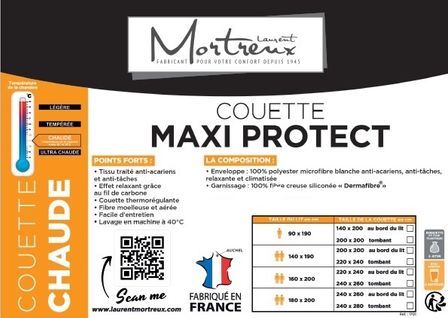Couette Chaude Maxi Protect - 2 Personnes 240x260 - Spécial Hiver - Mortreux