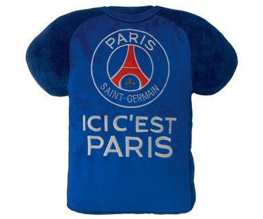 Coussin Forme Maillot Velours Brodé 100% Polyester Psg Maillot 3dx36cm