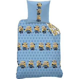 Parure De Lit Imprimée 100% Coton, Les Minions Overalls 160x200+70x80cm