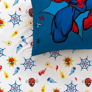 Parure De Lit Imprimée 100% Coton, Spiderman Home Avenger 140x200+63x63cm