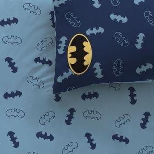 Parure De Lit Imprimée 100% Coton, Batman Iconic 240x220+2x63x63cm