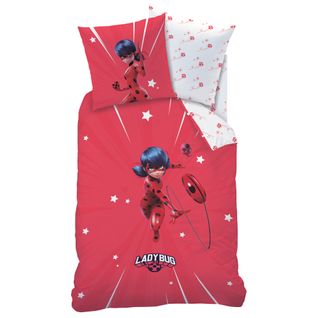 Parure De Lit Imprimée 100% Coton, Miraculous Ladybug Sprint 140x200+63x63cm