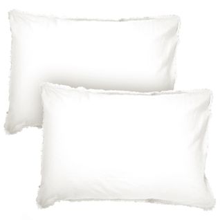 Set De 2 Taies D’oreiller Unies à Franges, Coton Lavé 65x65cm