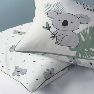 Parure De Lit Imprimée 100% Coton, Koalas 140x200+63x63cm