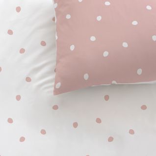 Parure De Lit Imprimée 100% Coton, Pink Spots 140x200+65x65cm