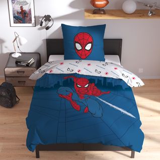 Parure De Lit Imprimée 100% Coton, Spiderman Home Basic 140x200+63x63cm