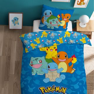 Parure De Lit Imprimée 100% Coton, Pokemon Goodbye 140x200+63x63cm