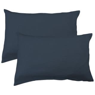 Set De 2 Taies D’oreiller Unies En Coton, Gaze De Coton 65x65cm