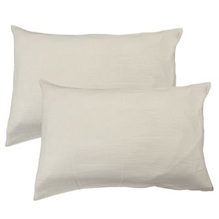 Set De 2 Taies D’oreiller Unies En Coton, Gaze De Coton 65x65cm