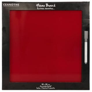 Mémo Board Face Magnétique Verre Rouge 50x50 Cm