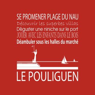 Tableau Sur Toile Le Pouliguen Rouge 30x30 Cm