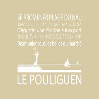 Tableau Sur Toile Le Pouliguen Beige 30x30 Cm