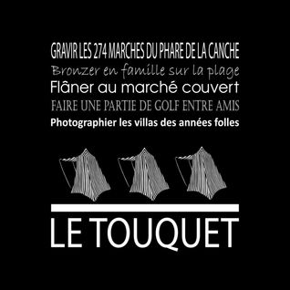 Tableau Sur Toile Le Touquet Noir 30x30 Cm