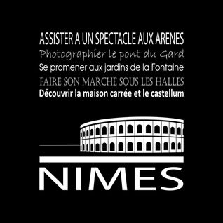 Tableau Sur Toile Nîmes Noir 30x30 Cm