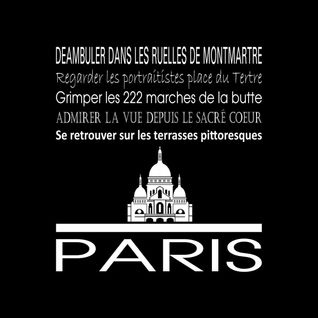 Tableau Sur Toile Paris Sacré Coeur Noir 30x30 Cm