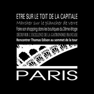 Tableau Sur Toile Paris Tour Eiffel Noir 30x30 Cm