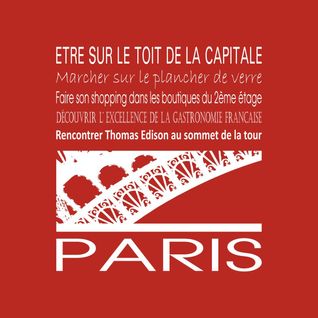 Tableau Sur Toile Paris Tour Eiffel Rouge 30x30 Cm