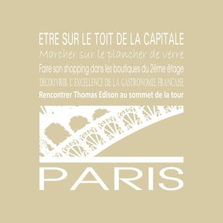 Tableau Sur Toile Paris Tour Eiffel Beige 30x30 Cm