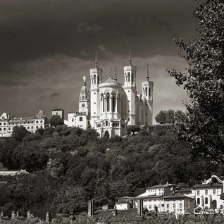 Tableau Sur Verre Notre-dame De Fourvière 45x45 Cm