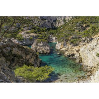 Tableau Sur Toile Calanque Vue Du Haut 30x45 Cm