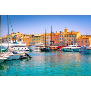 Tableau Sur Verre Synthétique Port De Saint-tropez 65x97 Cm