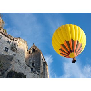 Tableau Sur Toile Montgolfiades Jaune 65x97 Cm