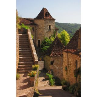 Tableau Sur Toile Village Vallée Du Célé 65x97 Cm