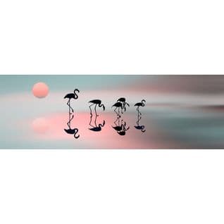 Tableau Sur Toile Flamants Roses 45x135 Cm