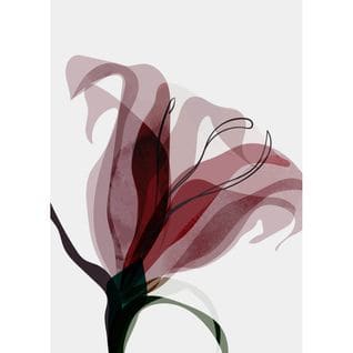 Tableau Sur Verre Fleur Abstraite 30x45 Cm