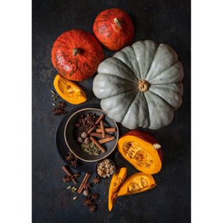 Tableau Sur Verre Citrouilles 45x65 Cm